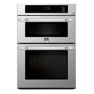 LG STUDIO 30 in. Smart Electric Convection  EasyClean Combination Wall Oven with Built-In Microwave in Stainless Steel LSWC307ST