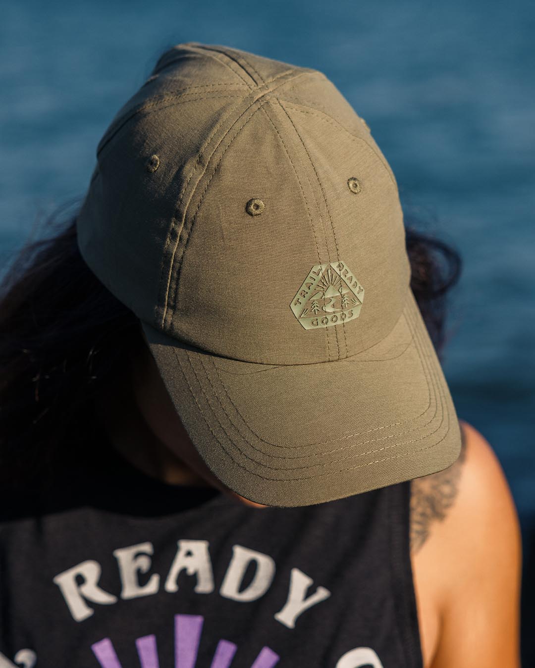 Active Recycled 6 Panel Cap - Dusty Olive