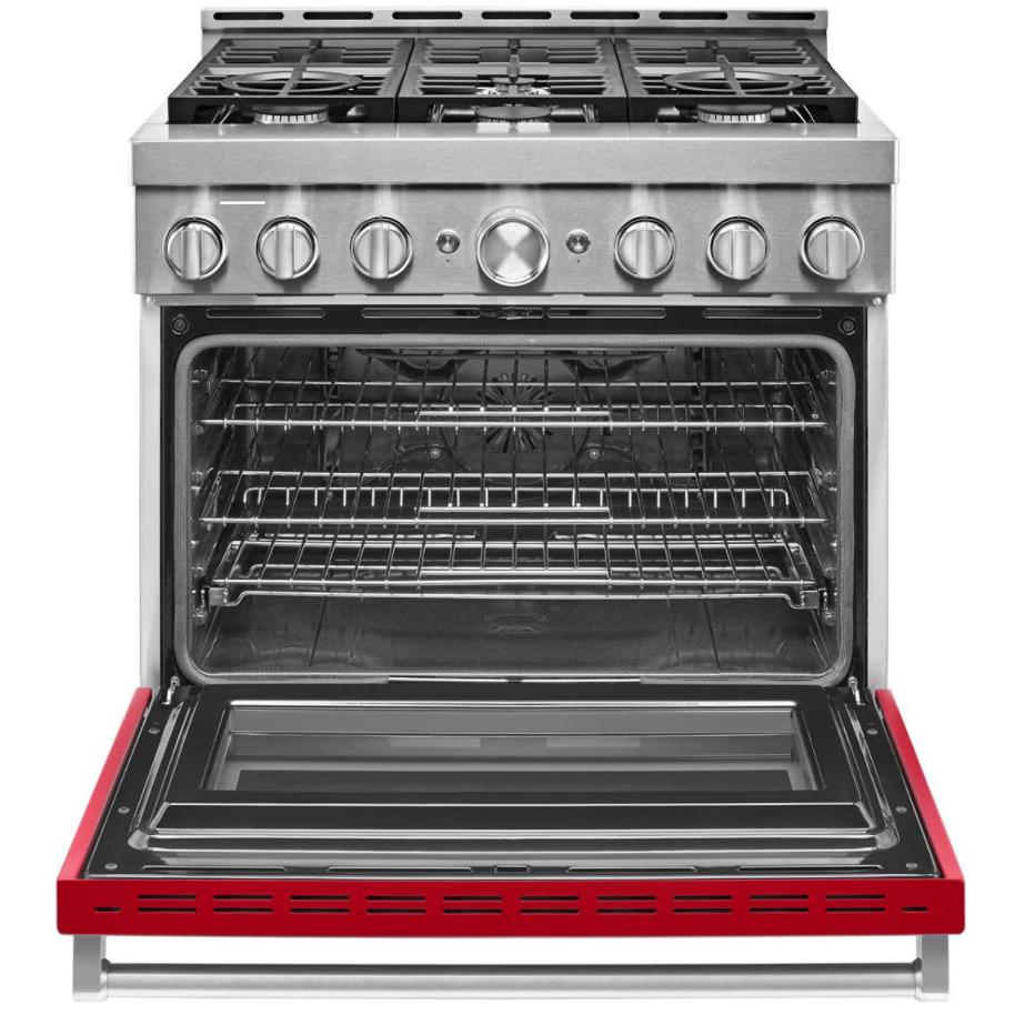 KitchenAid 36-inch Freestanding Gas Range with Even-Heat? True Convection KFGC506JPA