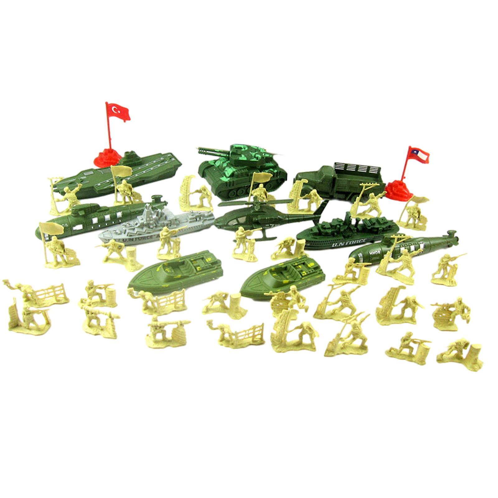 52 Pieces Soldier Figures Toys Mini Layout Playset For Adults Teens Children A