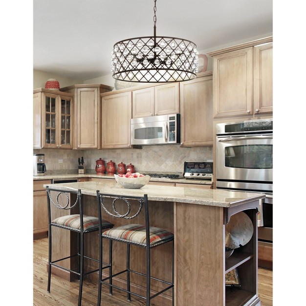 Crystal metal Gabrielle Pendant includes Energy Efficient Light Bulb Black Jonathan Y