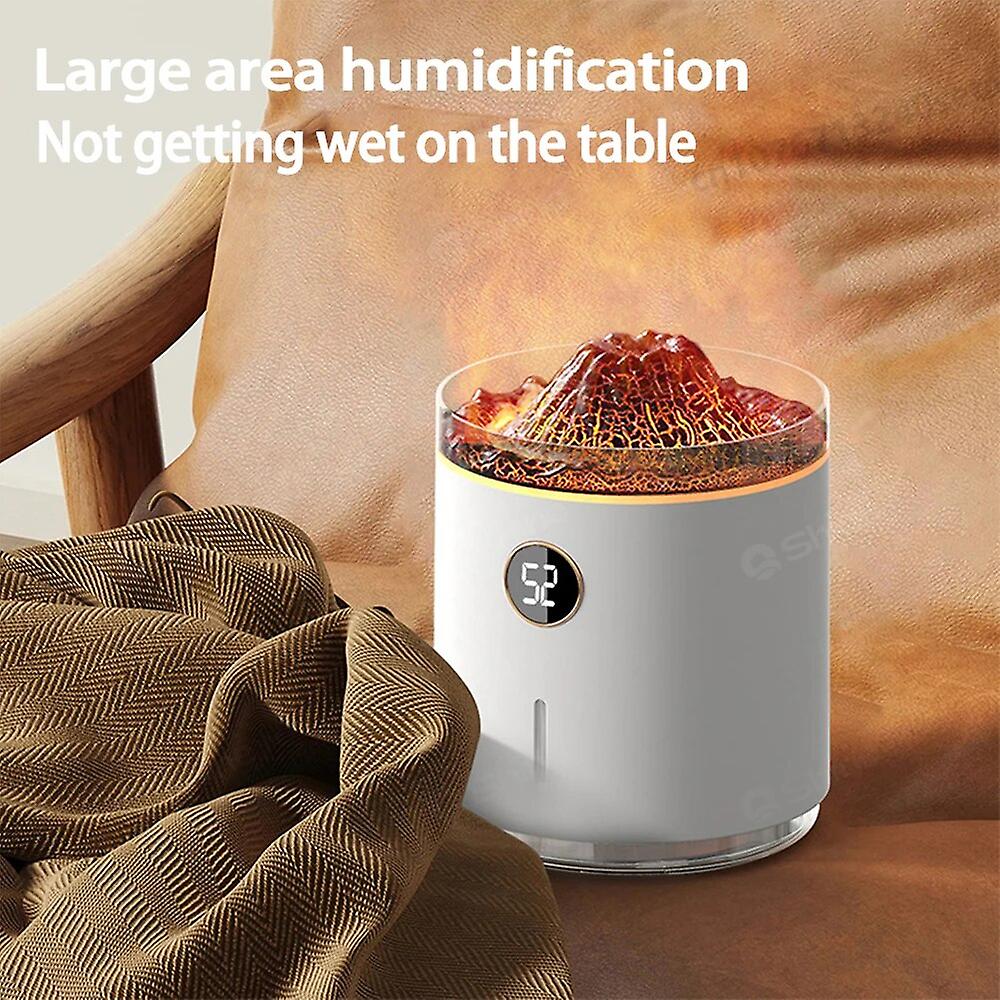 New Rechargeable Volcanic Flame Aroma Diffuser Humidifier Aroma Essential Oil Diffuser H2o Humidifier With Led Display Screen