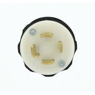 Leviton 30 Amp 125250-Volt Locking Grounding Plug BlackWhite 2711