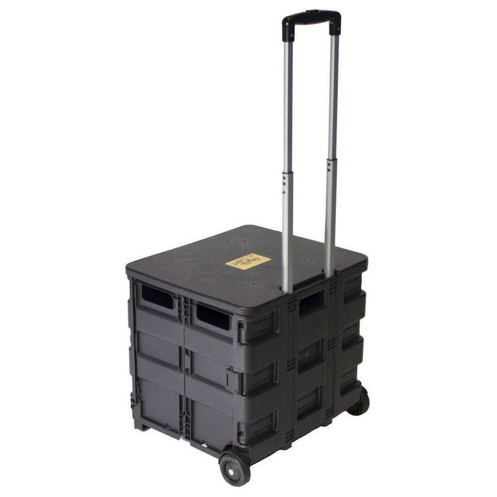 dbest products Quik Cart Wheeled Collapsible Handcart with Black Lid Seat Stool 01-680