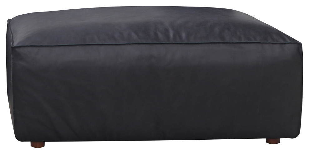 Form Ottoman Vantage Black Leather   Contemporary   Footstools And Ottomans   by Moe  x27s Home Collection  Houzz