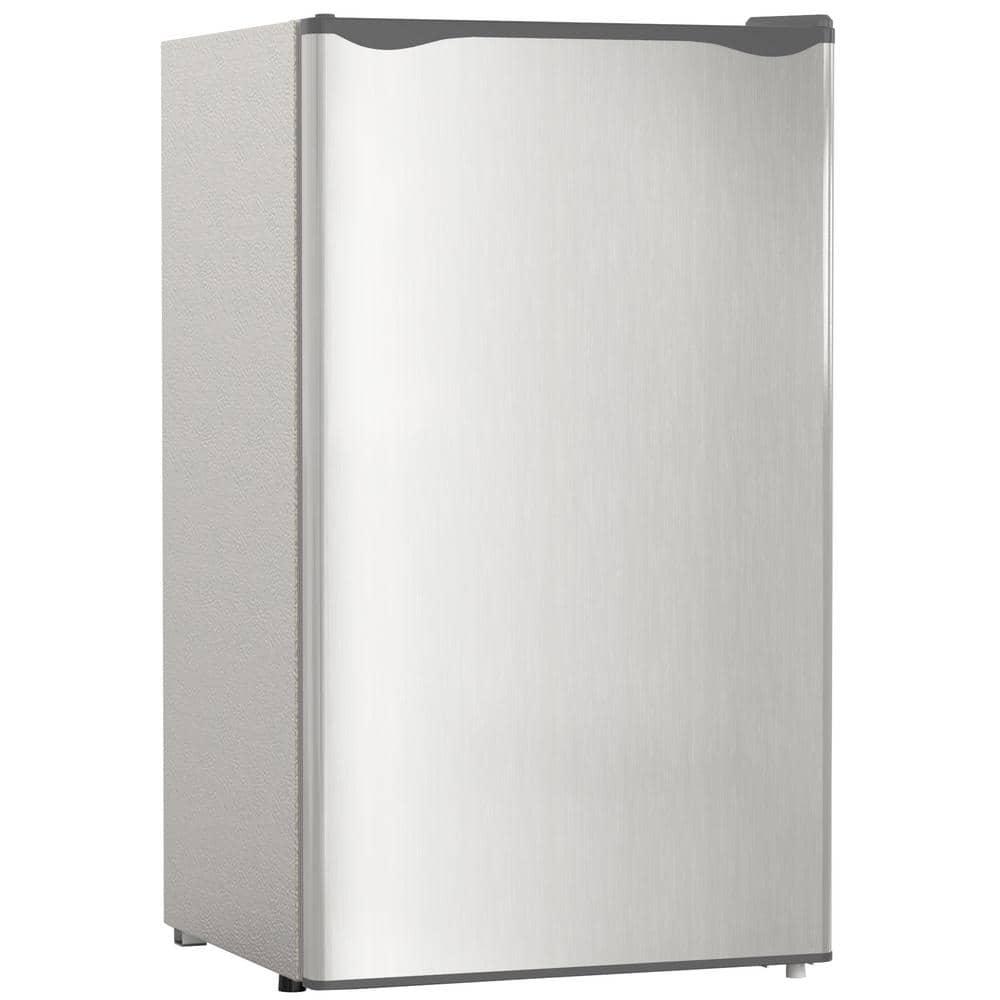 Edendirect 32 cu ft Mini Compact Fridge in Silver with Freezer with 5 Settings Temperature Adjustable