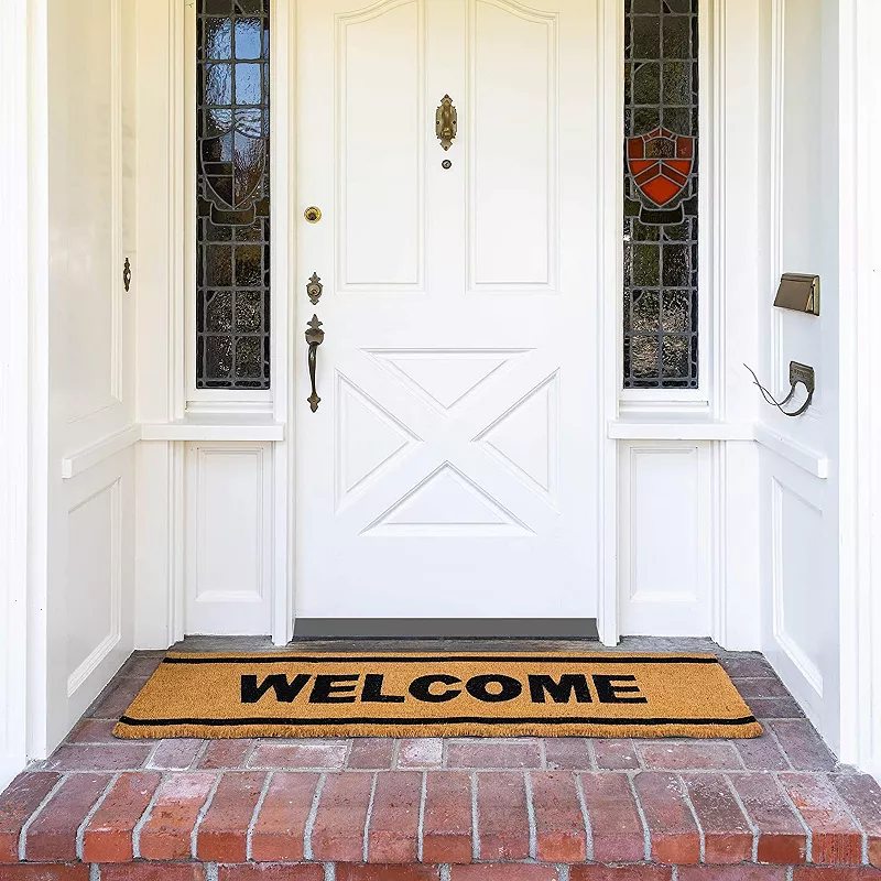 Coco Coir Mat， Long Nonslip Welcome Doormat (Natural Coir， 17 x 60 in)