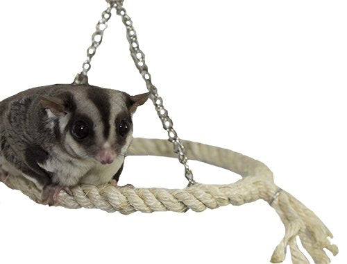 Exotic Nutrition Sisal Swing - Small Animal Toy and Cage Accessory - Sugar Glider Squirrel Marmoset Monkey Parrot Bird