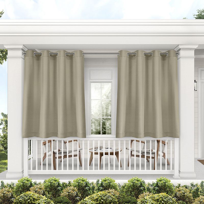 Exclusive Home 2-pack Indoor/Outdoor Solid Cabana Window Curtains