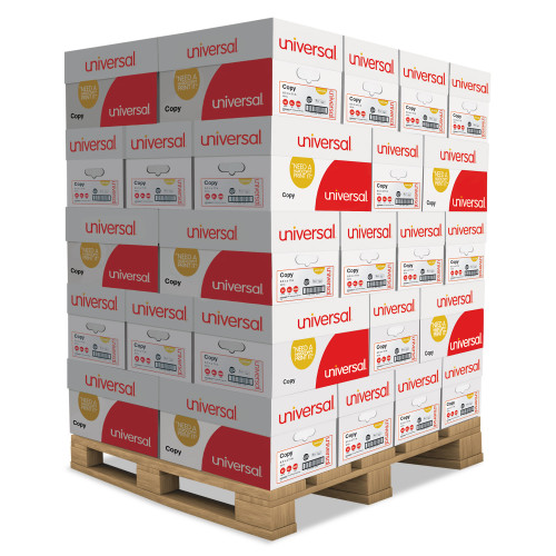 Universal Copy Paper， 92 Bright， 20lb， 8.5 x 11， White， 500 Sheets/Ream， 10 Reams/Carton， 40 Cartons/Pallet (21200PLT)