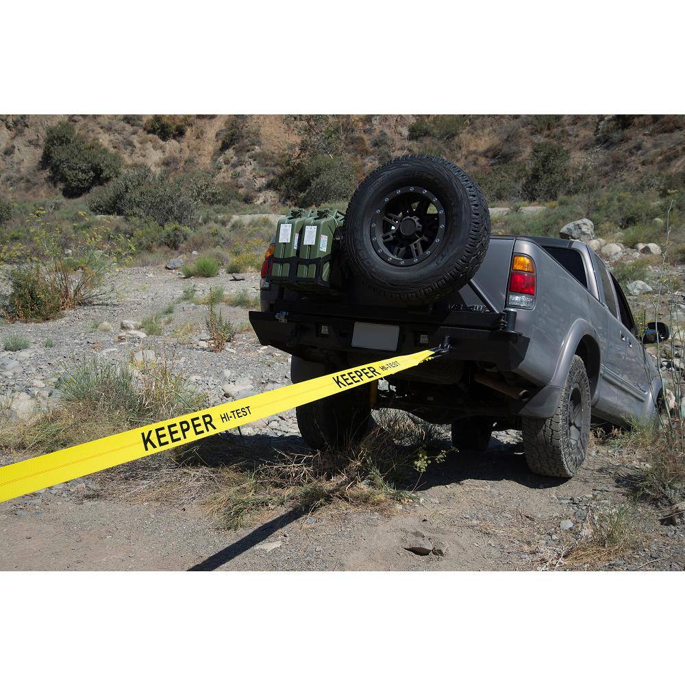 Keeper 30 ft. x 4 in. x 20000 lbs. Vehicle Recovery Strap with Protected Loops 02942