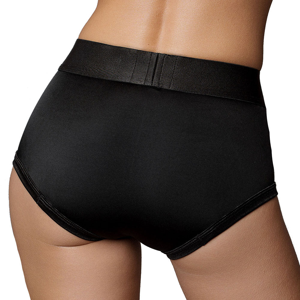 Ouch! Black Vibrating Strap-on Brief /S