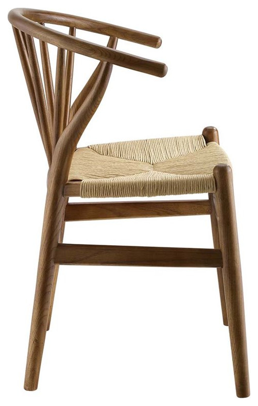 Modway Flourish 18.5 quotWood and Rope Dining Side Chair in Black   Beach Style   Dining Chairs   by ShopFreely  Houzz