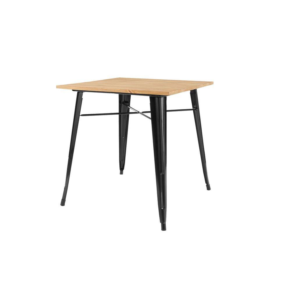 StyleWell Finwick Black Metal Square Dining Table TW801-BLK