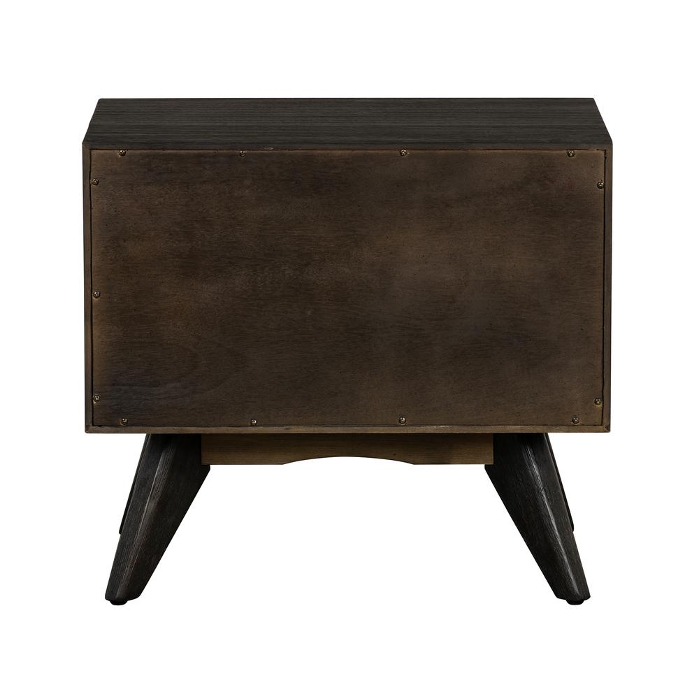 Baly Acacia Mid-Century 2 Drawer Night stand