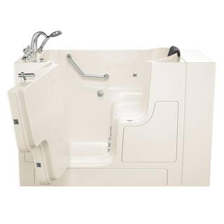 American Standard Gelcoat Premium 52 in. Left Hand Walk-In Whirlpool Bathtub in Linen 3052OD.109.WLL-PC