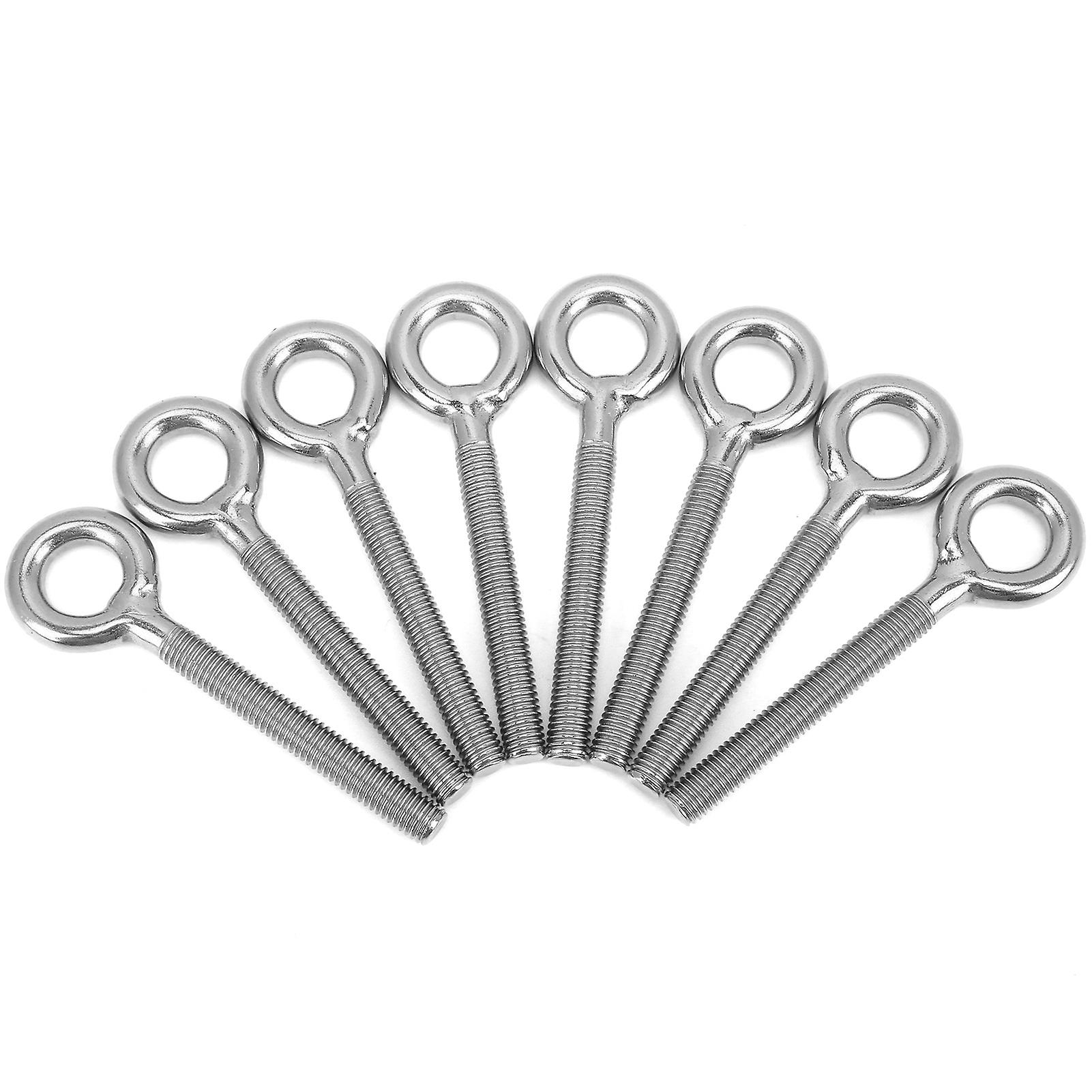 8pcs M8 Eye Bolt Stainless Steel Ring Bolts Machine Welded Closed Screw Rod Eye Screw Bolts