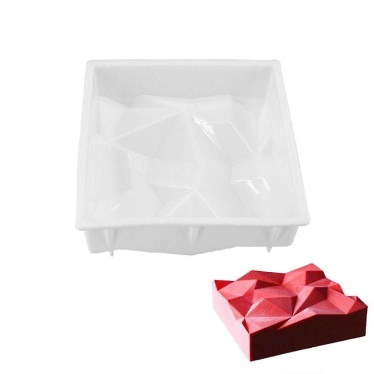 Square Irregular Geometric Mousse Cake Mold - 1pc