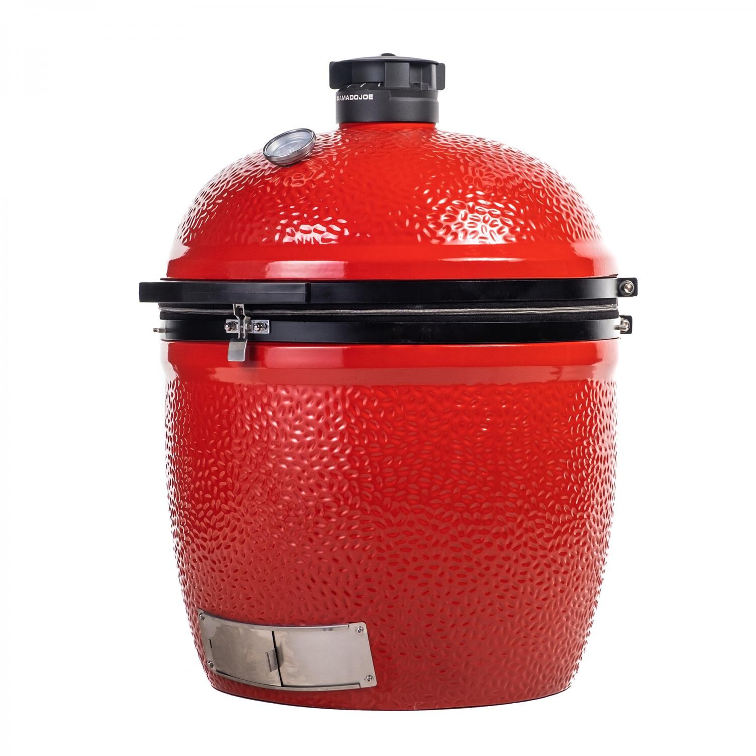 Kamado Joe Big Joe III 24-inch Standalone Charcoal Grill in Red，  Grill Gripper， and Ash Tool