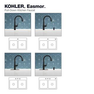 KOHLER Easmor Single-Handle Pull Down Sprayer Kitchen Faucet in Matte Black K-R30573-SD-BL