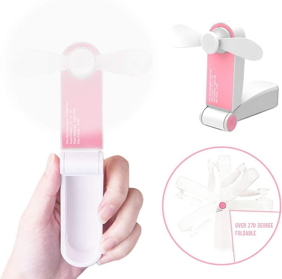 Women's Portable Personal Small Usb Fan， Mini Hand Held Fan With Rechargeable Usb