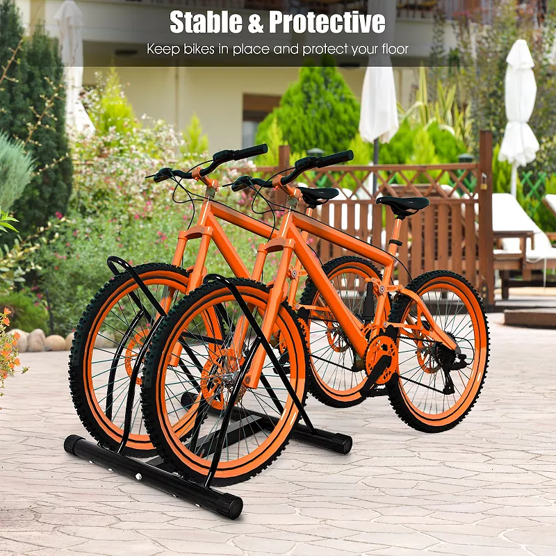 Bike Stand Cycling Rack Floor Storage Organizer for 2-Bicycle