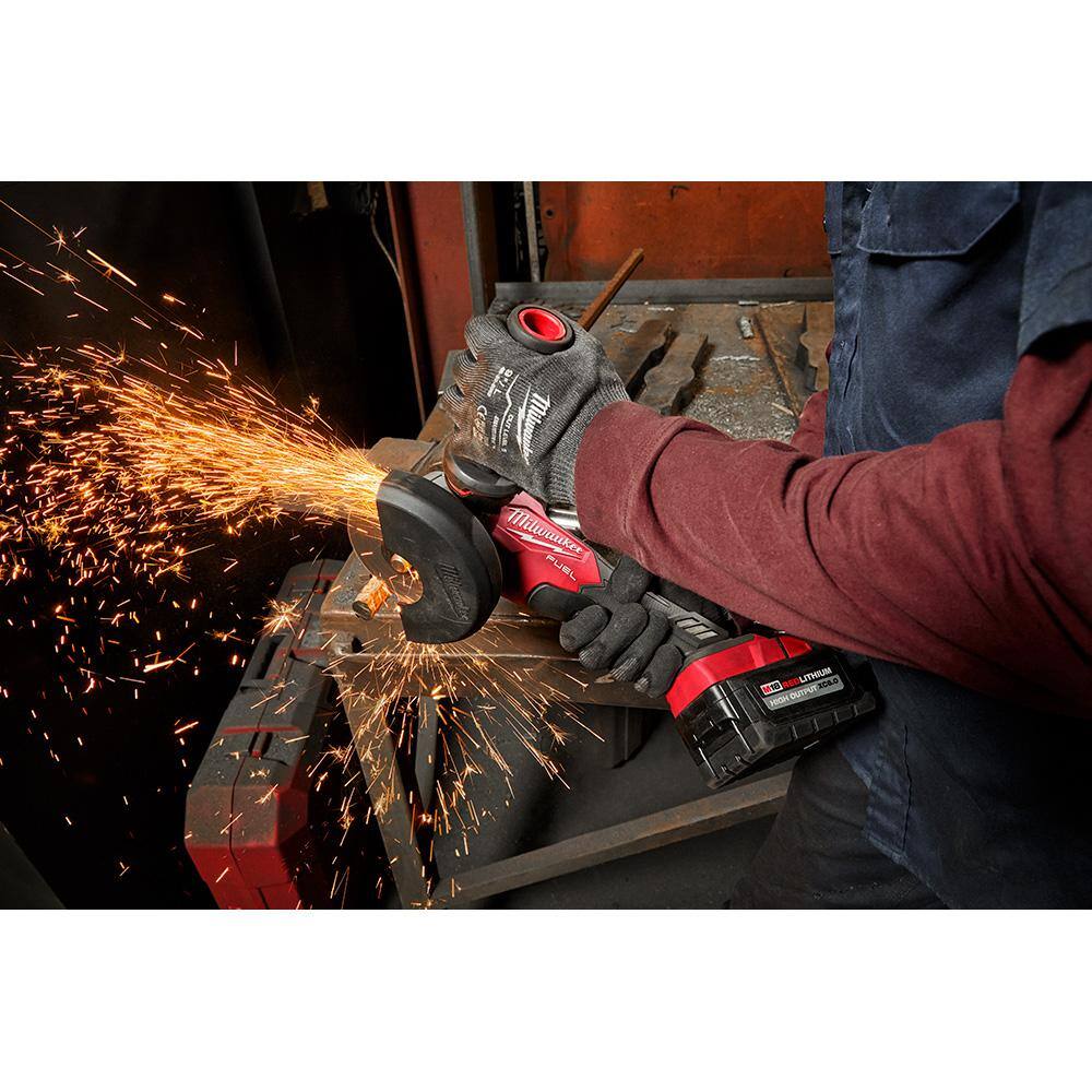 MW M18 FUEL 18V Lithium-Ion Brushless Cordless 4-12 in.5 in. Grinder and Starter Kit w(1) 5.0 Ah Battery and Charger 2880-20-48-59-1850