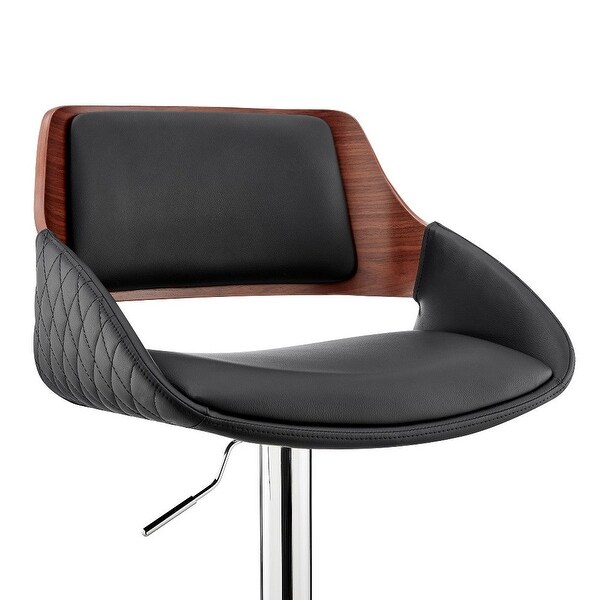 Adjustable Faux Leather Swivel Bar Stool