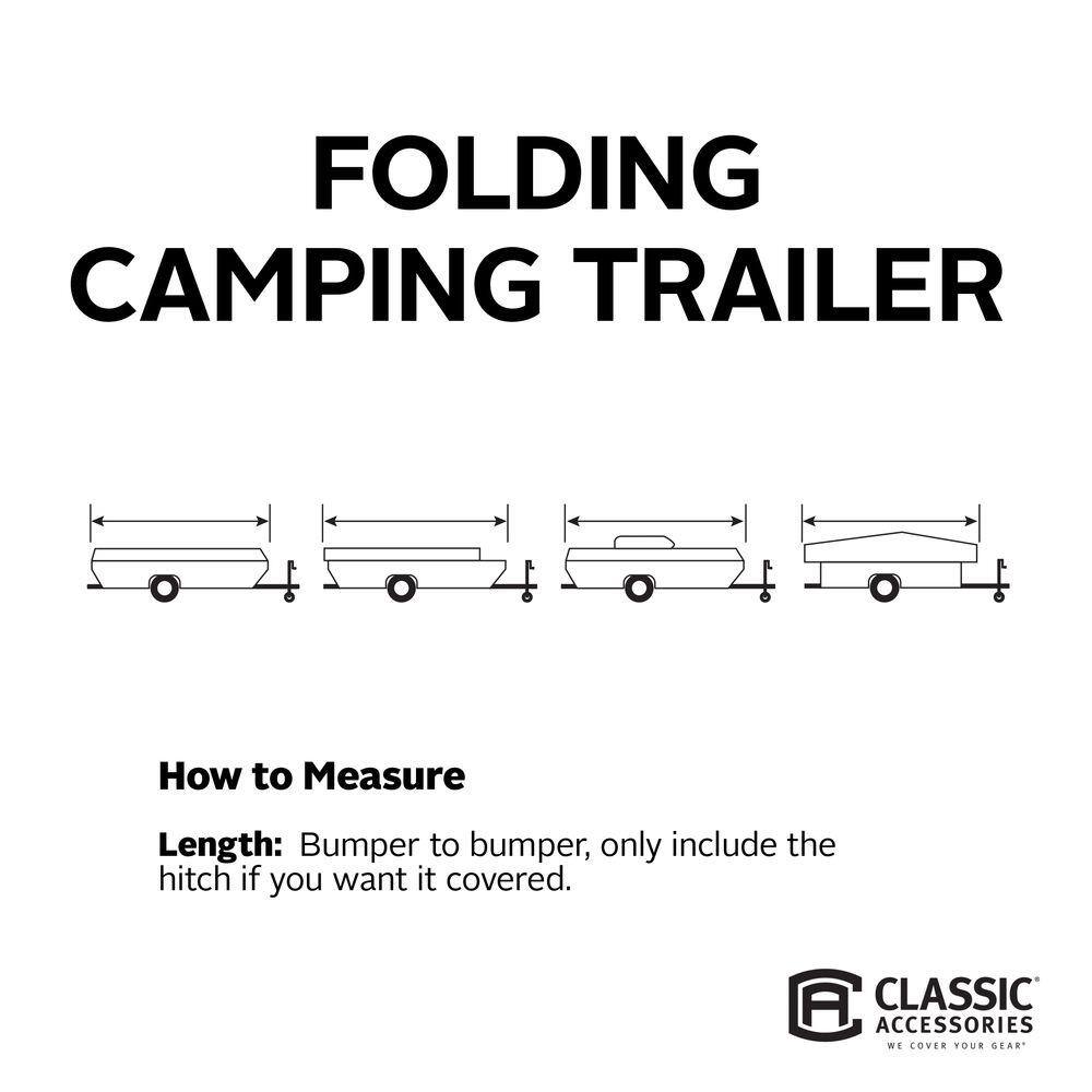 Classic Accessories PolyPro3 14 to 16 ft. Folding Camping Trailer Cover 80-041-173106-00