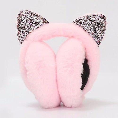 Women Kids Girls Fluffy Earmuffs 3d Cat Ear Muffs Headband Ear Warmer