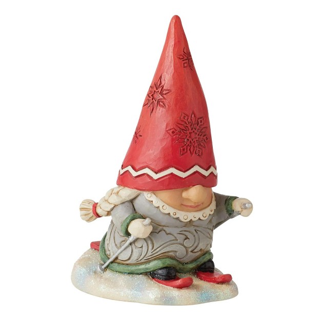 Jim Shore Gnome On The Slopes One Figurine 4 5 Inches Braids Skiing 6010844 Resin Multicolored