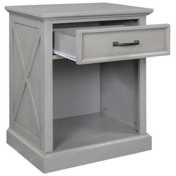 Nightstand End Table with Drawers Storage for Living Room/Bedroom - - 36111506