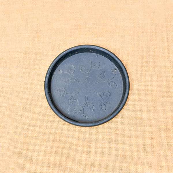 3 inch (8 cm) Round Plastic Plate for 3 inch (8 cm) Grower Pots (Black) (set of 6)