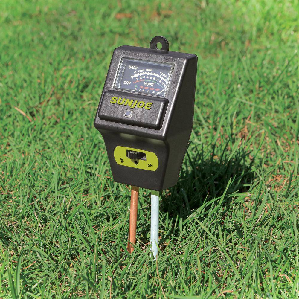 Sun Joe 3-In-1 Soil Meter with Moisture PH and Light Meter for IndoorOutdoor Gardens SJ-MMPH1