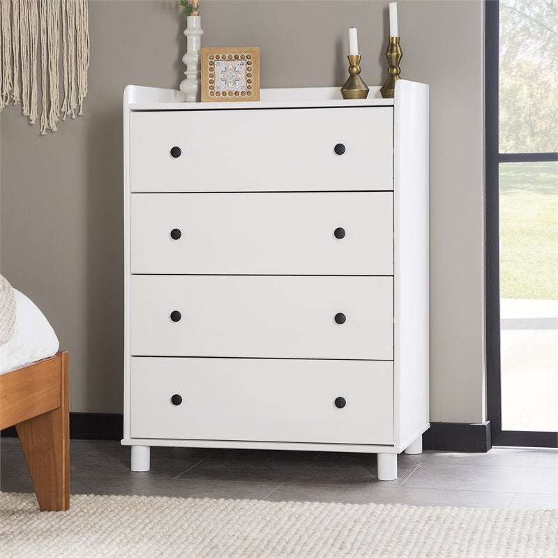 Pemberly Row 4-Drawer Solid Wood Bedroom Chest in White