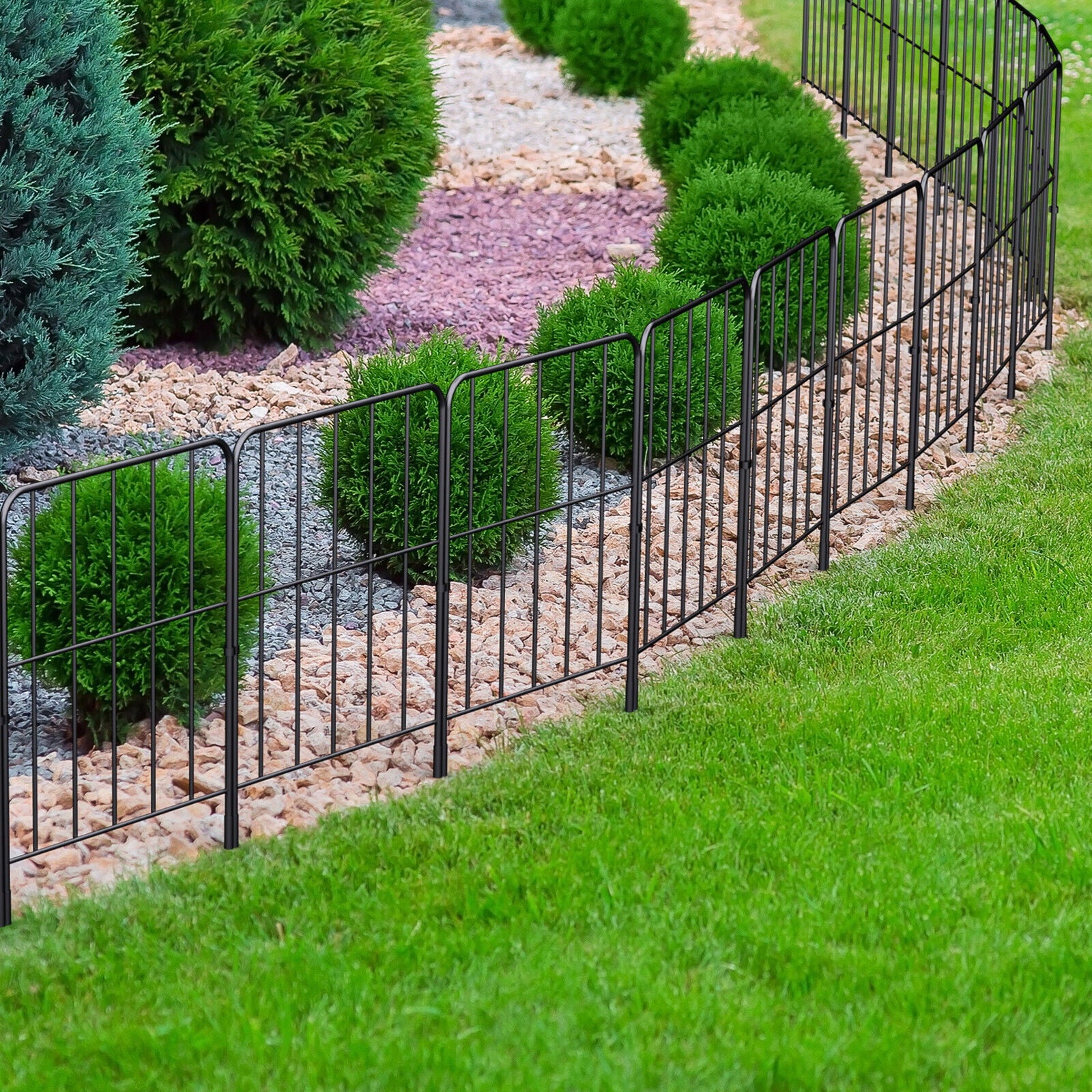 25 Pack Garden Fence 27ft Rustproof Metal Wire Fencing Border Animal Barrier