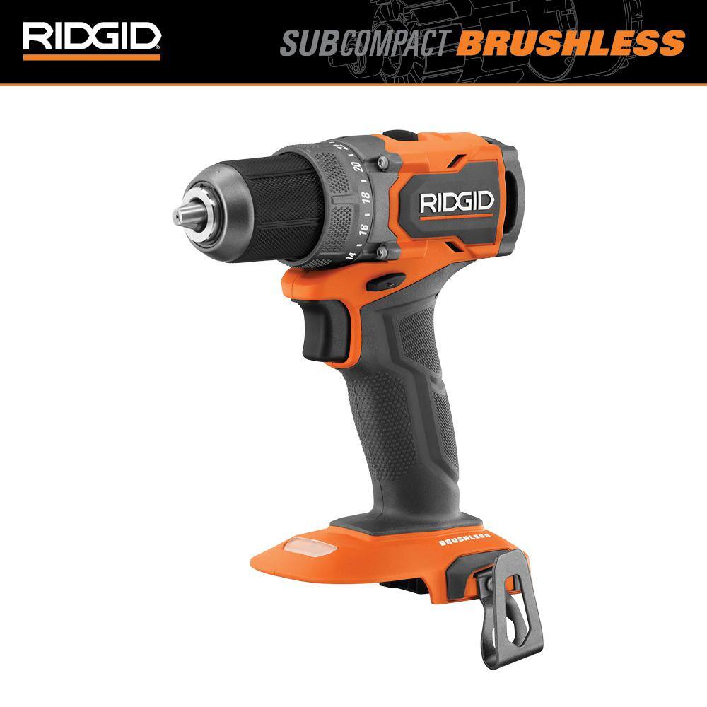 RIDGID 18V SubCompact Brushless Cordless 12 in. DrillDriver (Tool Only) R87012B