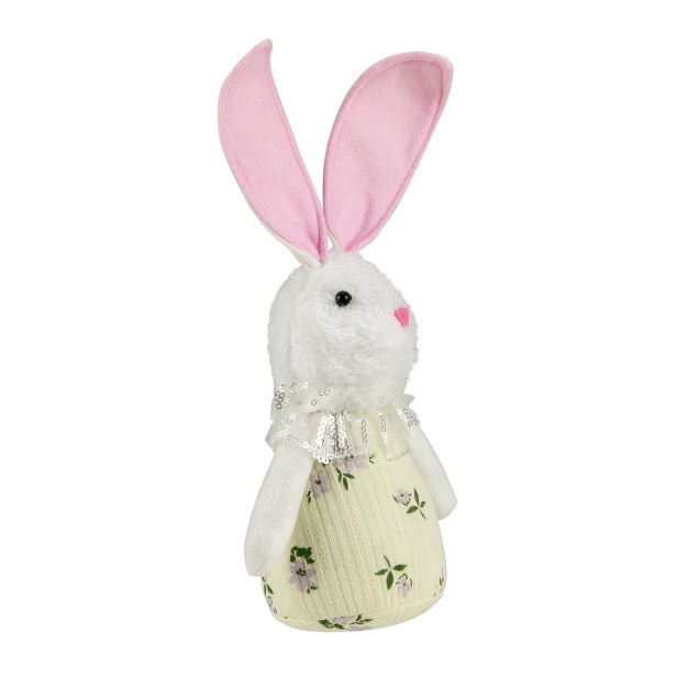 Yellow Spring Floral Easter Bunny Figure