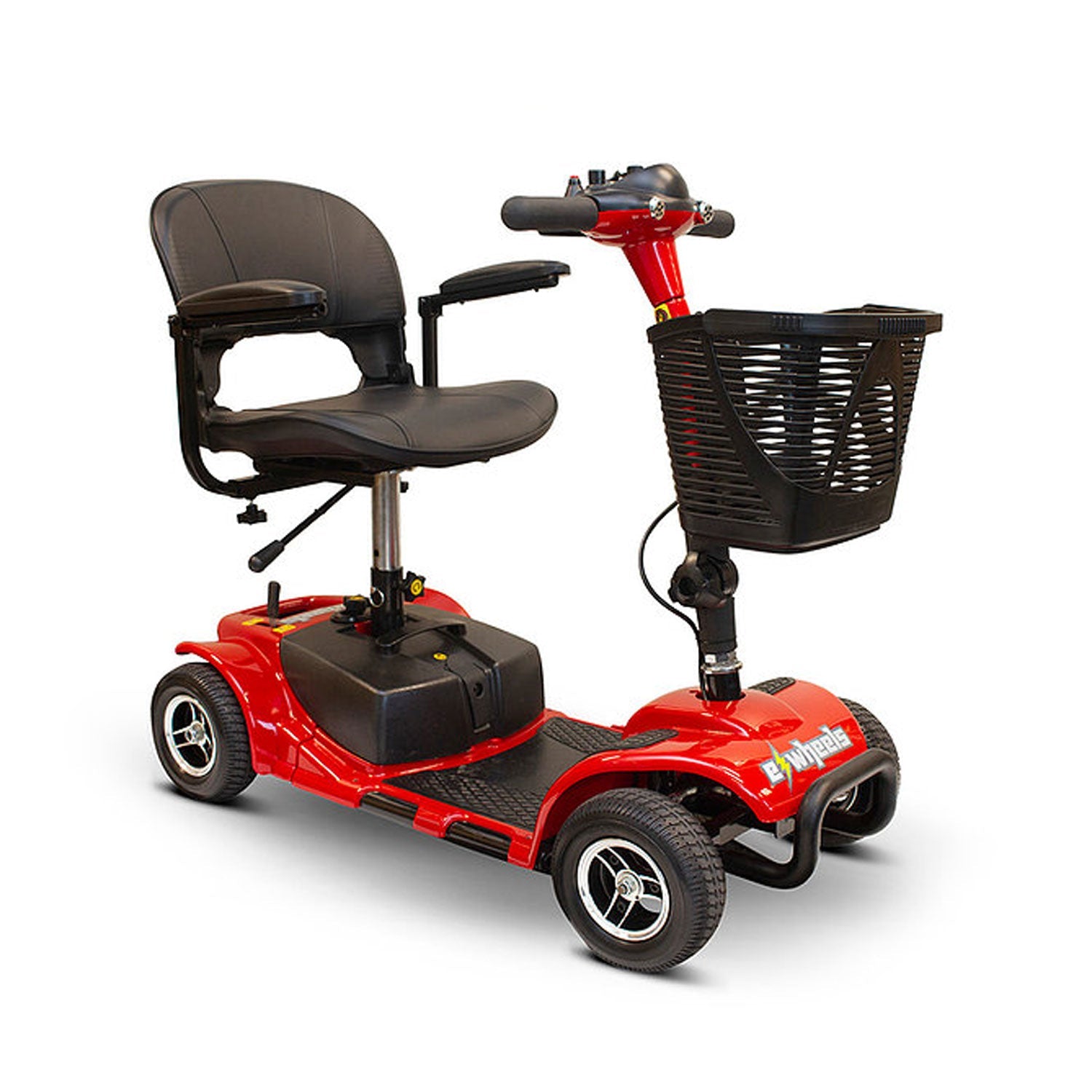 Ewheels 4 Wheel Travel Electric Battery Medical Mobility Scooter, Red