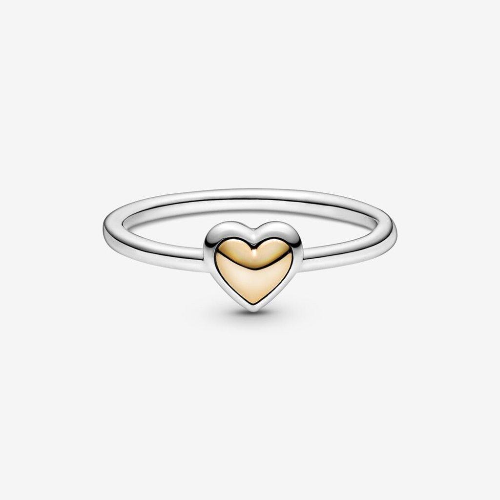 PANDORA  Domed Golden Heart Ring