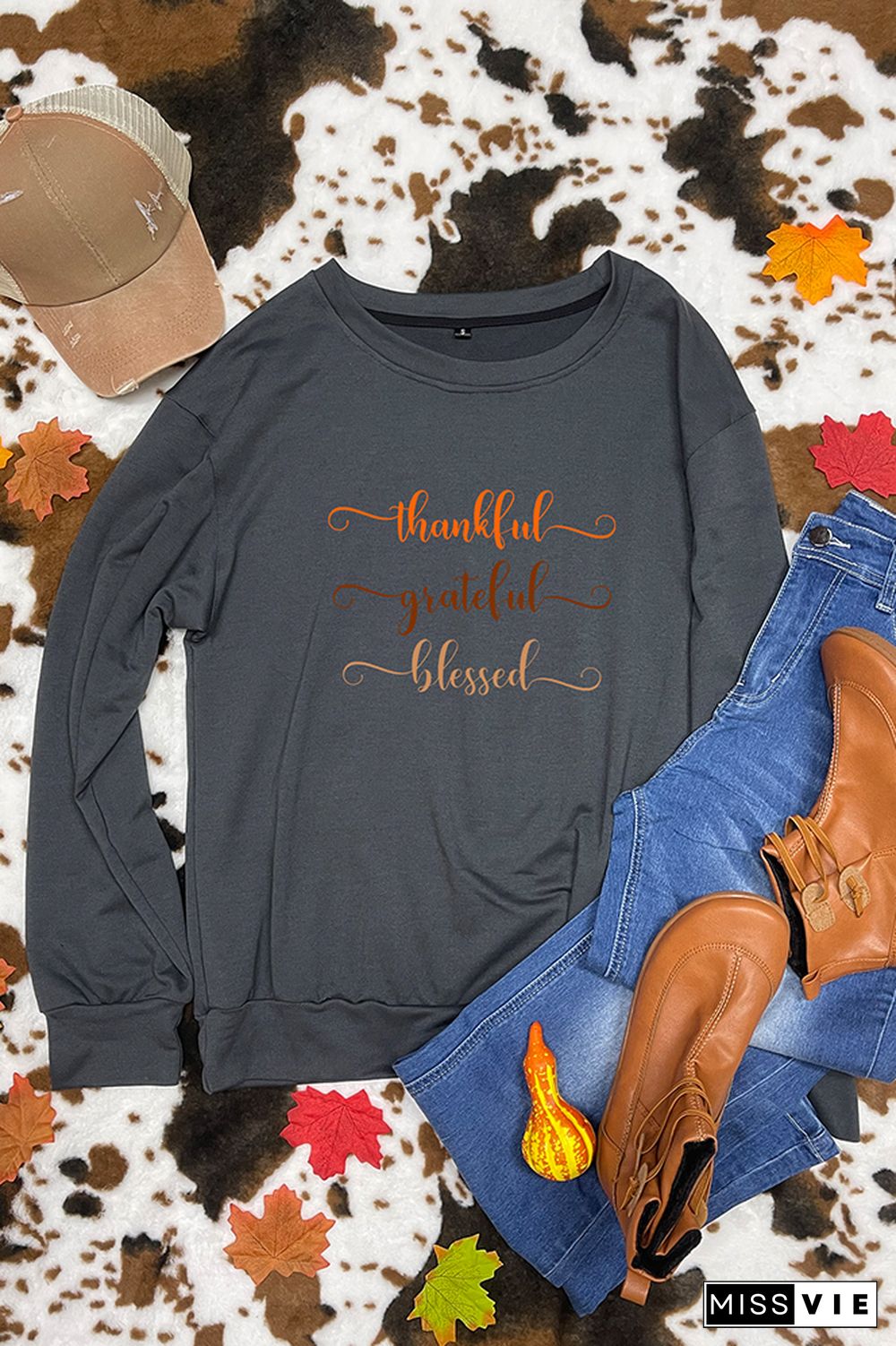 Thankful, Grateful, Blessed Sweatshirt Wholesale