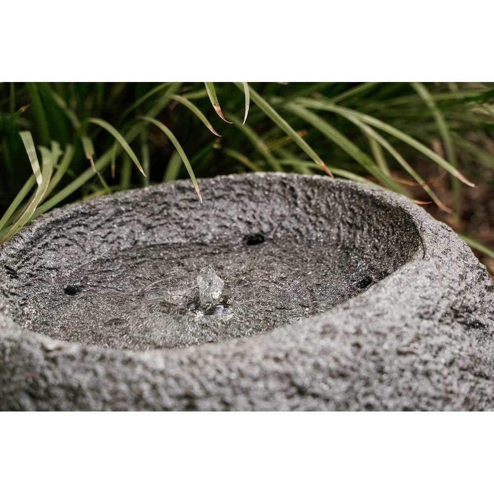 XBrand Round Sphere Stone Textured Tabletop Water Fountain  11.6 Inch Tall  Grey