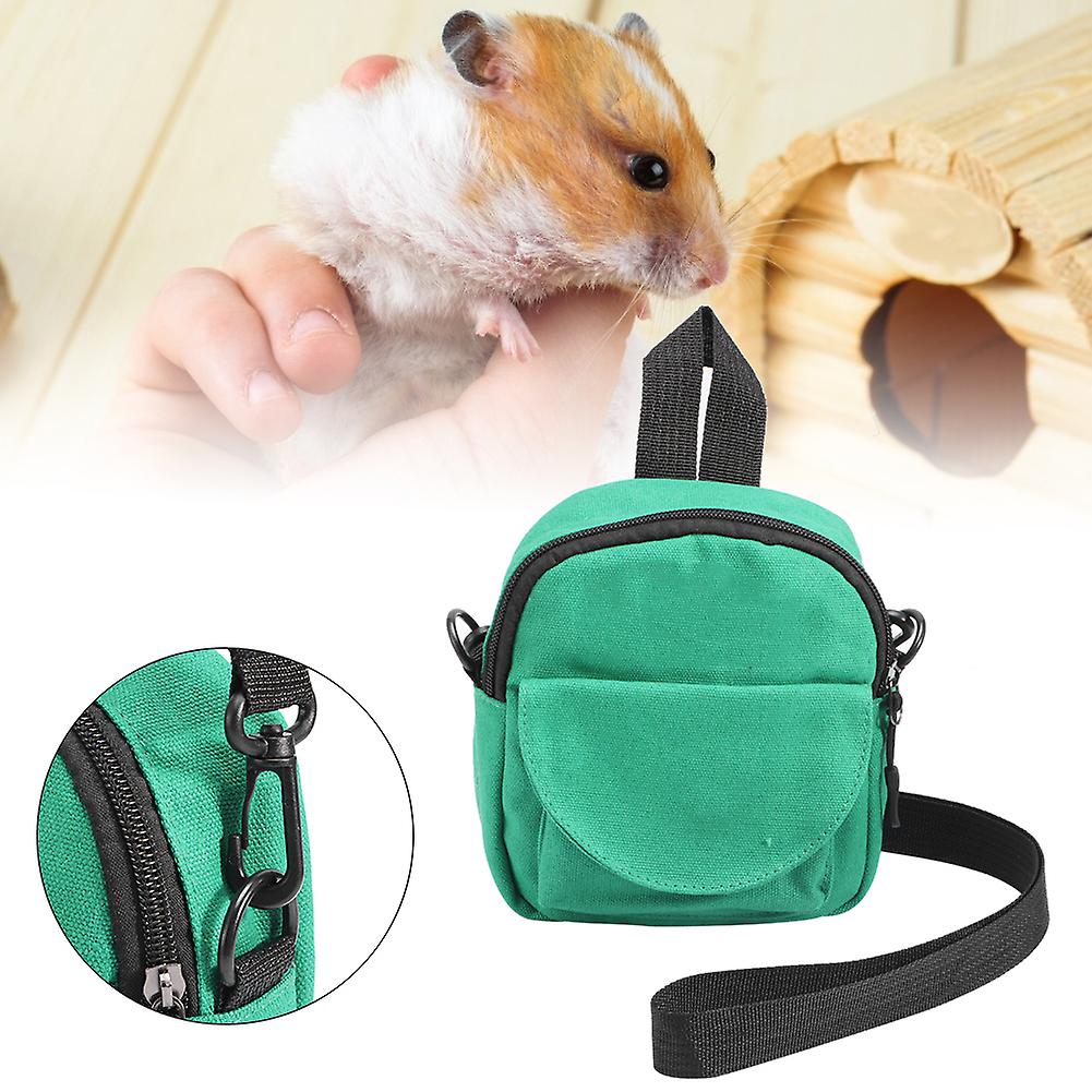 1pcs Canvas Outdoor Portable Hamster Carrier Outgoing Bag For Small Pets Chinchillasnatural Green