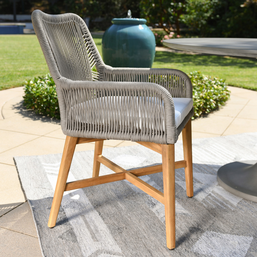 Marley Outdoor Dining Chair Ash Gray   Beach Style   Outdoor Dining Chairs   by Kosas  Houzz