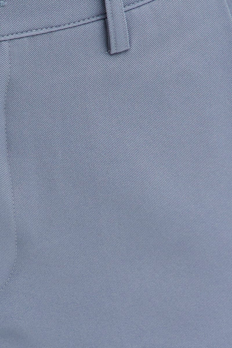 Grey Wide Leg Pants Cargo Pockets