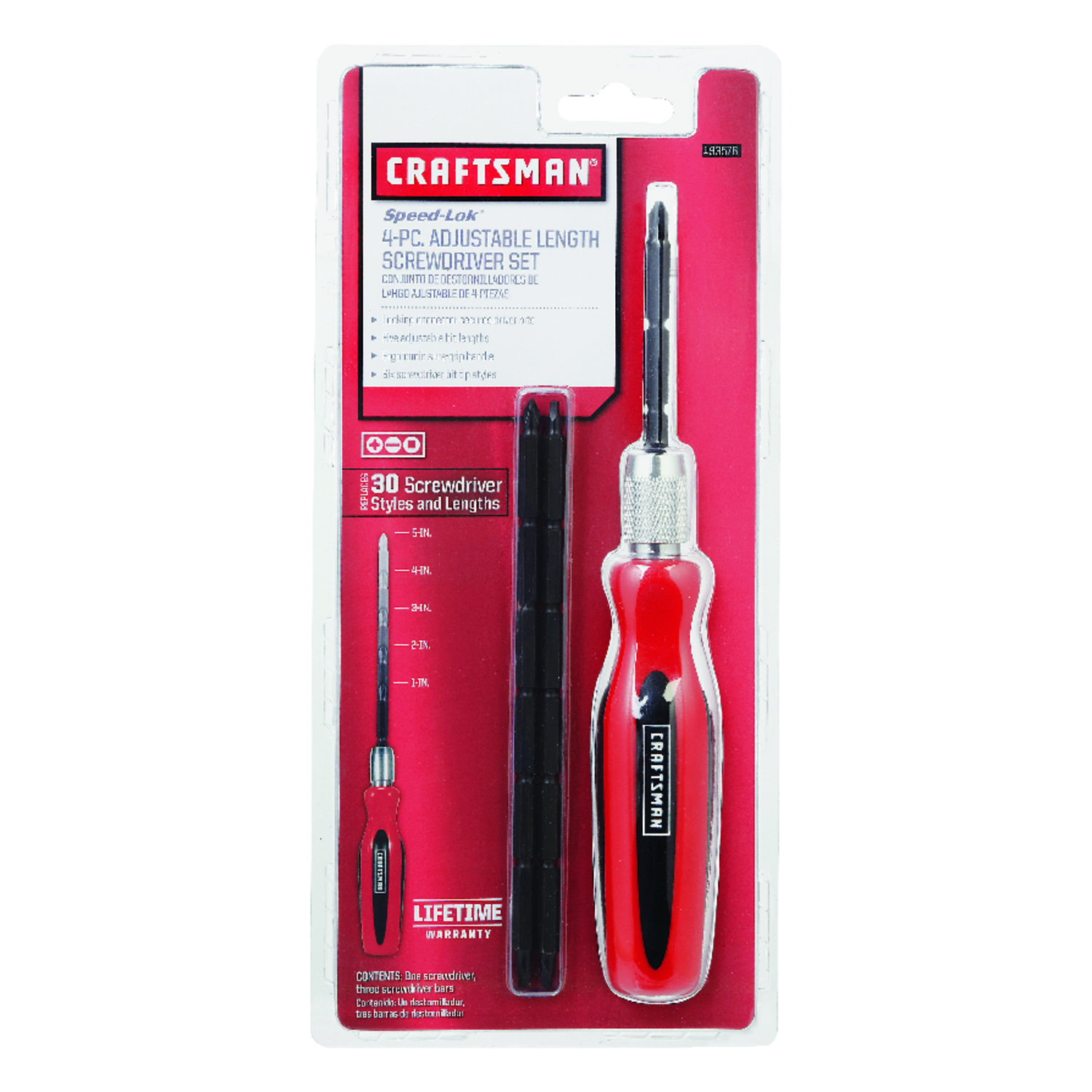 Craftsman Multi-Bit Screwdriver Set 9.5 in. 4 pc