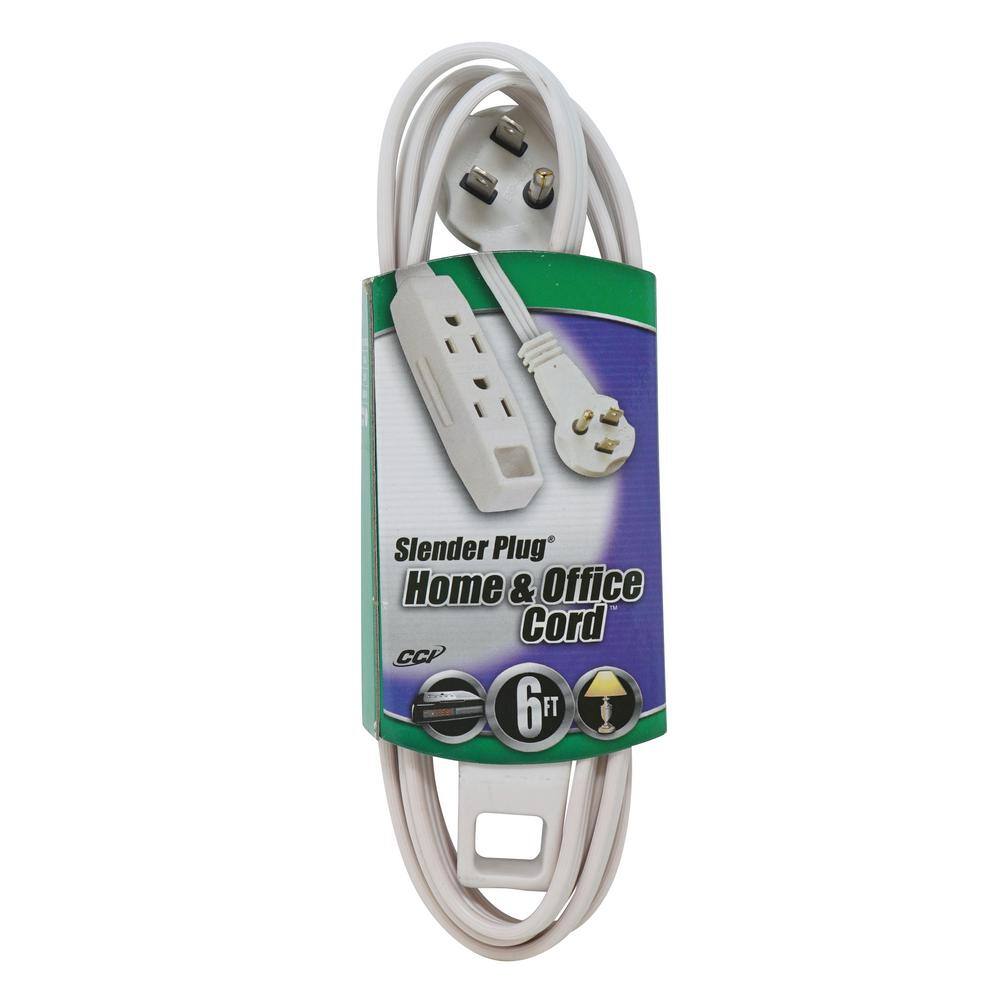 Southwire 6 ft. 163 SPT-2 Multi-Outlet (3) Indoor Light-Duty Flat Plug Extension Cord 35178801