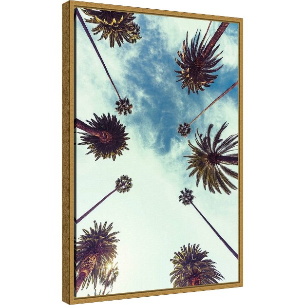 X 23 quot Palm Sky 2 By Design Fabrikken Framed Canvas Wall Art Amanti Art