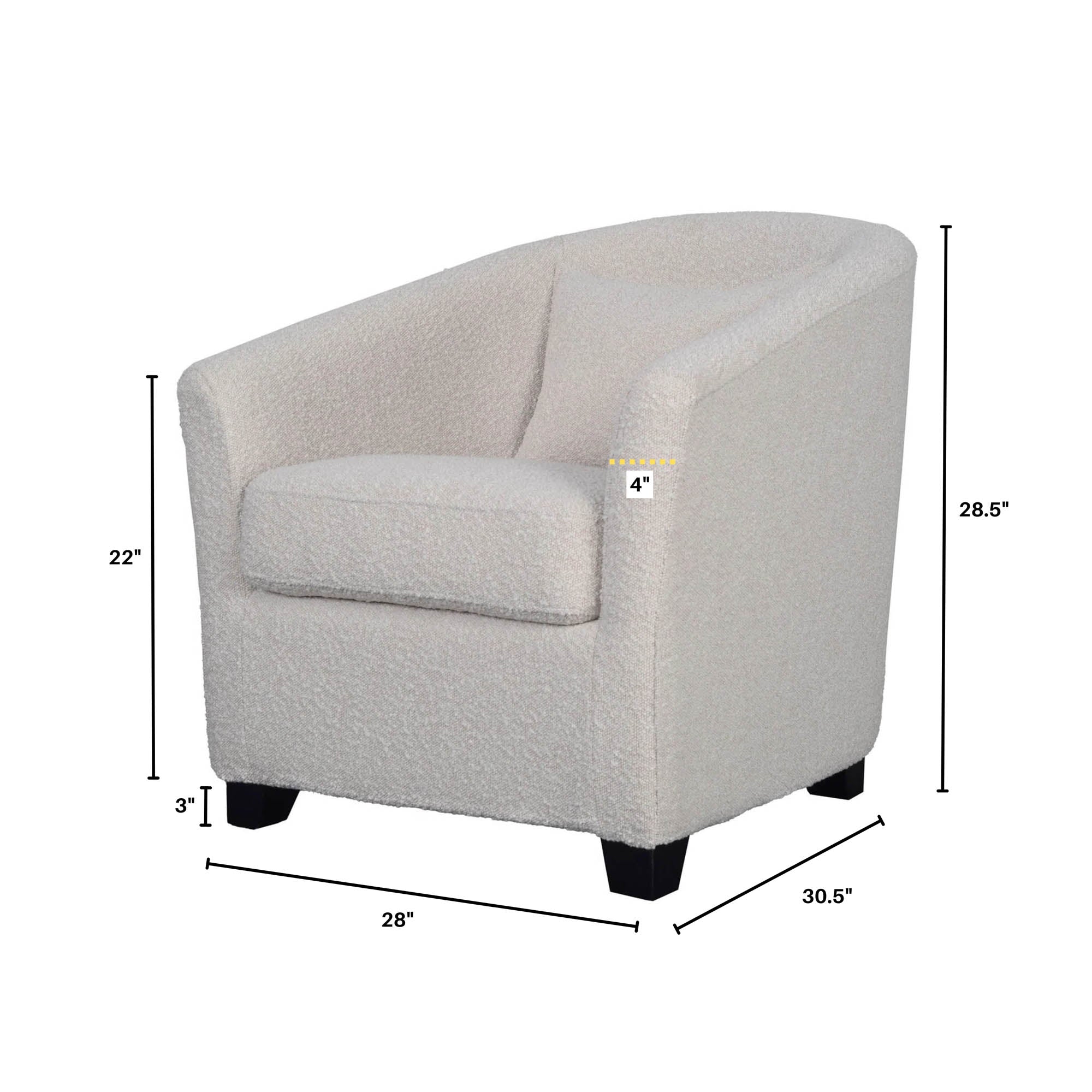 Carmen Club Chair - Boucle Cream