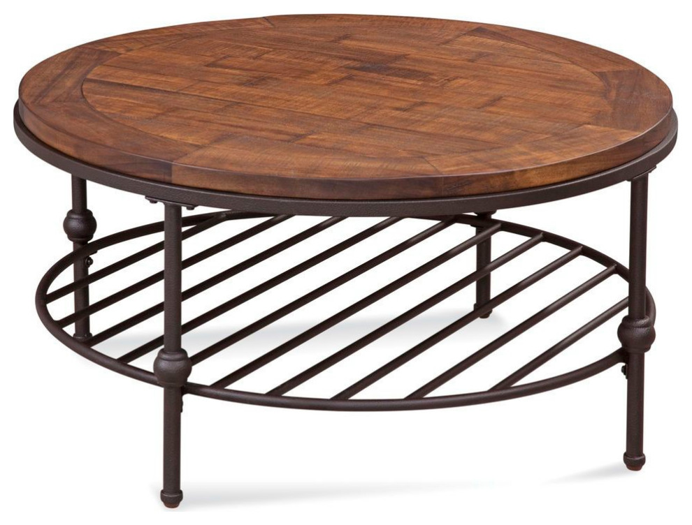 Bassett Mirror Company Emery Round Cocktail   Industrial   Coffee Tables   by Unlimited Furniture Group  Houzz